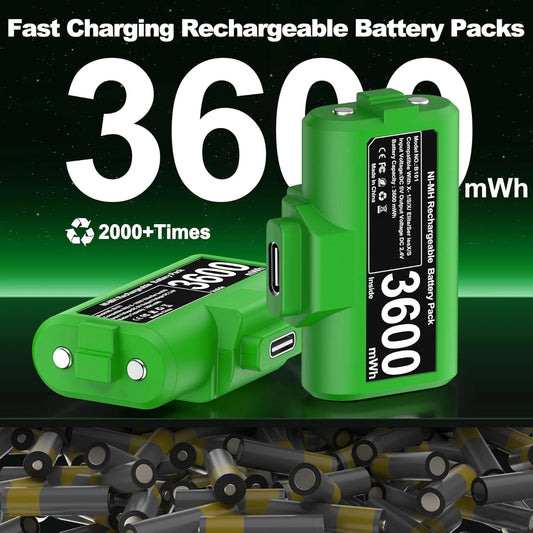 2X3600Mwh Xbox One Controller Battery Play and Charger Kit for Xbox Series X/S
